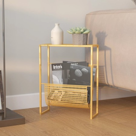 Revistero de acero dorado 35x15x45 cm de vidaXL, Revisteros - Ref: Foro24-331669, Precio: 49,88 €, Descuento: %