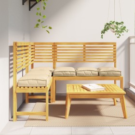 Cojín exterior Juego de 6 Beige Poliéster 40 x 40