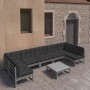 Gartenmöbelset 8-teilig mit Kissen graues Kiefernholz von vidaXL, Gartensets - Ref: Foro24-3077191, Preis: 724,41 €, Rabatt: %
