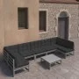 Set de muebles de jardín 8 pzas con cojines madera pino gris de vidaXL, Conjuntos de jardín - Ref: Foro24-3077191, Precio: 71...