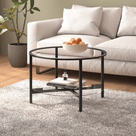 Couchtisch aus schwarzem und transparentem gehärtetem Glas 70 cm von vidaXL, Seitentische - Ref: Foro24-331617, Preis: 100,83...