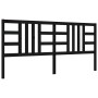 Bed frame with black solid wood headboard 200x200 cm by vidaXL, Beds and slatted bases - Ref: Foro24-3193945, Price: 172,34 €...