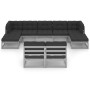 10-piece garden furniture set with gray pine wood cushions by vidaXL, Garden sets - Ref: Foro24-3077141, Price: 824,02 €, Dis...