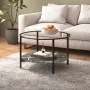 Mesa de centro vidrio templado negro y mármol negro 70 cm de vidaXL, Mesas auxiliares - Ref: Foro24-331619, Precio: 87,74 €, ...