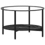 Black tempered glass and black marble coffee table 70 cm by vidaXL, Side tables - Ref: Foro24-331619, Price: 87,76 €, Discoun...
