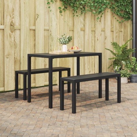 Juego de Comedor de Jardín de 3 Piezas de en Acero y WPC Negro by , garden benches - Ref: Foro24-42001769, Price: 206,79 €, D...