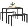 Juego de Comedor de Jardín de 3 Piezas de en Acero y WPC Negro de , Bancos de jardín - Ref: Foro24-42001769, Precio: 167,05 €