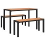 Set de Comedor de Jardín de 3 Piezas de Acero y WPC Marrón by , garden benches - Ref: Foro24-42001770, Price: 212,05 €, Disco...