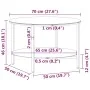 Black tempered glass and black marble coffee table 70 cm by vidaXL, Side tables - Ref: Foro24-331619, Price: 87,76 €, Discoun...
