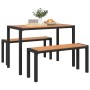 Set de Comedor de Jardín de 3 Piezas de Acero y WPC Marrón by , garden benches - Ref: Foro24-42001770, Price: 212,05 €, Disco...