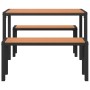 Set de Comedor de Jardín de 3 Piezas de Acero y WPC Marrón by , garden benches - Ref: Foro24-42001770, Price: 212,05 €, Disco...