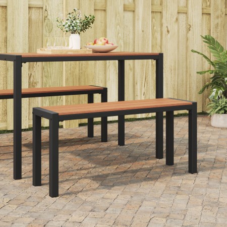Banco de jardín de 100 cm en acero y WPC marrón y negro by , garden benches - Ref: Foro24-42001772, Price: 68,44 €, Discount: %