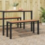 Banco de jardín de 100 cm en acero y WPC marrón y negro by , garden benches - Ref: Foro24-42001772, Price: 68,44 €, Discount: %