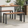 Banco de jardín de 100 cm en acero y WPC marrón y negro by , garden benches - Ref: Foro24-42001772, Price: 68,44 €, Discount: %