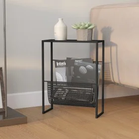 Black steel magazine rack 35x15x45 cm by vidaXL, Magazine racks - Ref: Foro24-331668, Price: 57,23 €, Discount: %