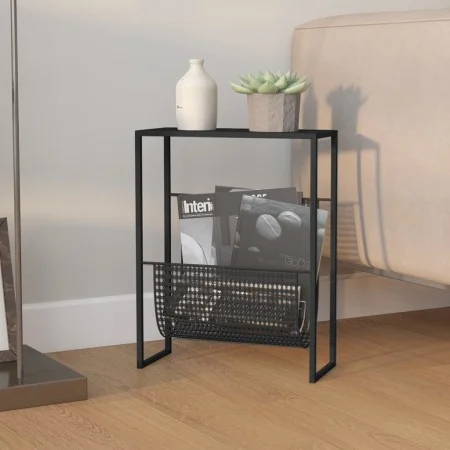 Black steel magazine rack 35x15x45 cm by vidaXL, Magazine racks - Ref: Foro24-331668, Price: 58,33 €, Discount: %