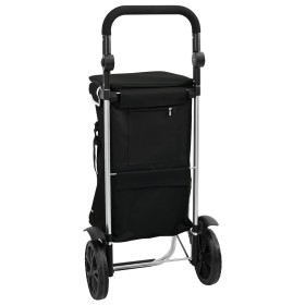 Carro de Compras con Ruedas y Asa Ajustable Negro 40 L by , Fundas para tronas y carros de la compra - Ref: Foro24-42002334, ...