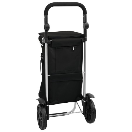 Carro de Compras con Ruedas y Asa Ajustable Negro 40 L de , Fundas para tronas y carros de la compra - Ref: Foro24-42002334, ...
