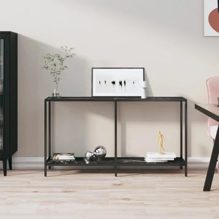 Tempered black glass console table 140x35x75.5 cm by vidaXL, Side tables - Ref: Foro24-331697, Price: 93,53 €, Discount: %