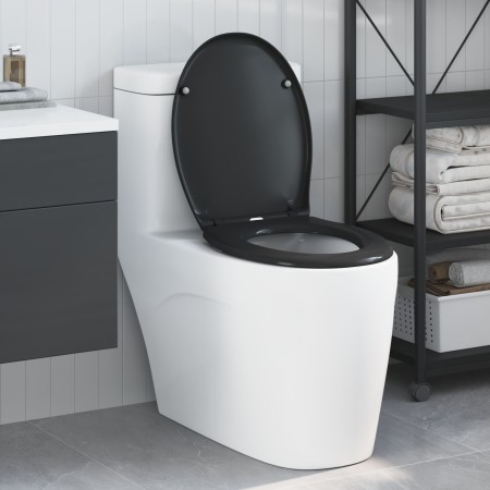 Asiento de inodoro de liberación rápida con cierre suave Duroplast Negro by , Toilet and bidet seats - Ref: Foro24-42002348, ...