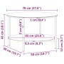 Schwarzer und transparenter Couchtisch aus gehärtetem Glas, 70 cm von vidaXL, Seitentische - Ref: Foro24-331618, Preis: 107,1...