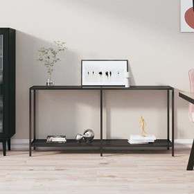 Black tempered glass console table 160x35x75.5 cm by vidaXL, Side tables - Ref: Foro24-331699, Price: 105,57 €, Discount: %