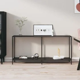 Black tempered glass console table 160x35x75.5 cm by vidaXL, Side tables - Ref: Foro24-331699, Price: 103,56 €, Discount: %