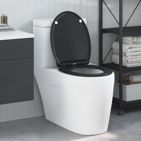 Asiento de Inodoro de Liberación Rápida con Cierre Suave Duroplast Negro by , Toilet and bidet seats - Ref: Foro24-42002364, ...