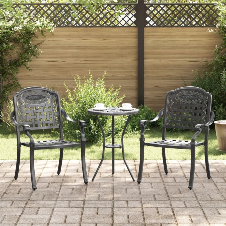 Sillas de jardín 2 pcs negras de aluminio fundido de , Sillas de jardín - Ref: Foro24-42002371, Precio: 214,67 €