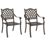 Sillas de jardín 2 pcs de bronce de aluminio fundido