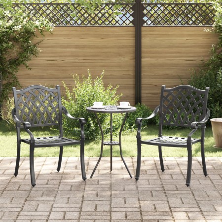Sillas de jardín 2 piezas Negro de aluminio fundido by , Garden chairs - Ref: Foro24-42002375, Price: 229,28 €, Discount: %