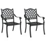 Sillas de jardín 2 piezas Negro de aluminio fundido by , Garden chairs - Ref: Foro24-42002375, Price: 229,28 €, Discount: %