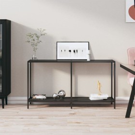 Tempered black glass console table 140x35x75.5 cm by vidaXL, Side tables - Ref: Foro24-331695, Price: 98,64 €, Discount: %
