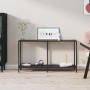 Tempered black glass console table 140x35x75.5 cm by vidaXL, Side tables - Ref: Foro24-331695, Price: 98,64 €, Discount: %
