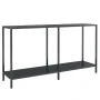 Tempered black glass console table 140x35x75.5 cm by vidaXL, Side tables - Ref: Foro24-331695, Price: 96,23 €, Discount: %