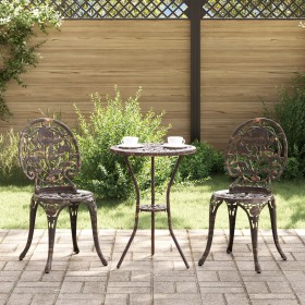 Set de Bistro de Jardín de 3 Piezas Bronce de