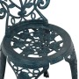 Conjunto de Bistro de Jardín de 3 Piezas Verde de Aluminio