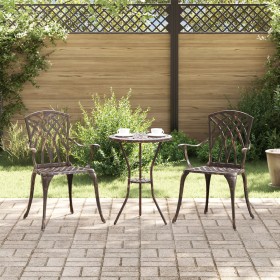 Sillas de jardín de 2 pcs en bronce de aluminio fundido