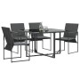 Sillas de Jardín con Cojines 4 pcs Negras Textileno von , Gartenstühle - Ref: Foro24-42003025, Preis: 143,46 €, Rabatt: %