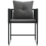 sillas de jardín con cojines 4 pcs Rattan Poliéster Negro