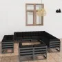Set de muebles de jardín 11 pzas con cojines madera pino gris de vidaXL, Conjuntos de jardín - Ref: Foro24-3076996, Precio: 1...