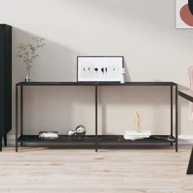 Black tempered glass console table 180x35x75.5 cm by vidaXL, Side tables - Ref: Foro24-331705, Price: 91,80 €, Discount: %
