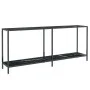 Schwarzer Konsolentisch aus gehärtetem Glas, 180 x 35 x 75,5 cm von vidaXL, Seitentische - Ref: Foro24-331705, Preis: 91,80 €...