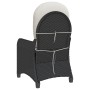 Sillón reclinable con cojín de poliratán negro by , Garden chairs - Ref: Foro24-42003418, Price: 142,53 €, Discount: %