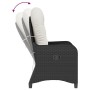 Sillón reclinable con cojín de poliratán negro by , Garden chairs - Ref: Foro24-42003418, Price: 142,53 €, Discount: %