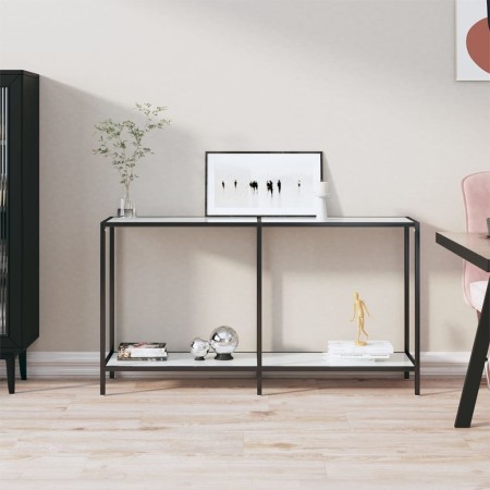 White tempered glass console table 140x35x75.5 cm by vidaXL, Side tables - Ref: Foro24-331696, Price: 76,11 €, Discount: %