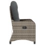 Sillón Reclinable con Cojín Gris de Ratán Poliéster