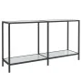 White tempered glass console table 140x35x75.5 cm by vidaXL, Side tables - Ref: Foro24-331696, Price: 74,98 €, Discount: %