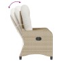 Sillón Recliner con Cojín Beige de Poliratán by , Garden chairs - Ref: Foro24-42003420, Price: 119,31 €, Discount: %