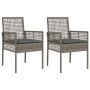 Sillas de Jardín 2 pcs con Cojines Gris de Poliratán von , Gartenstühle - Ref: Foro24-42003447, Preis: 114,21 €, Rabatt: %